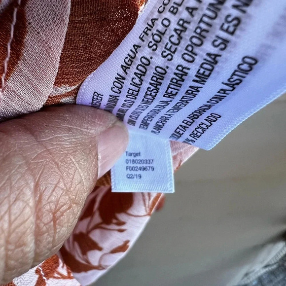 A New Day Floral Sheer Button Down Shirt - Size L - Picture 5 of 7